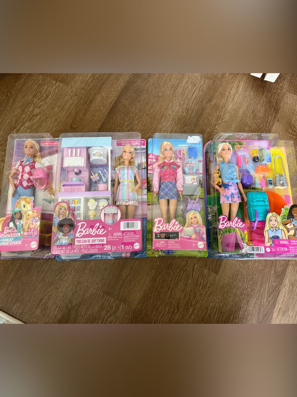 Barbie - NEW! 4 different Barbies with Accessories